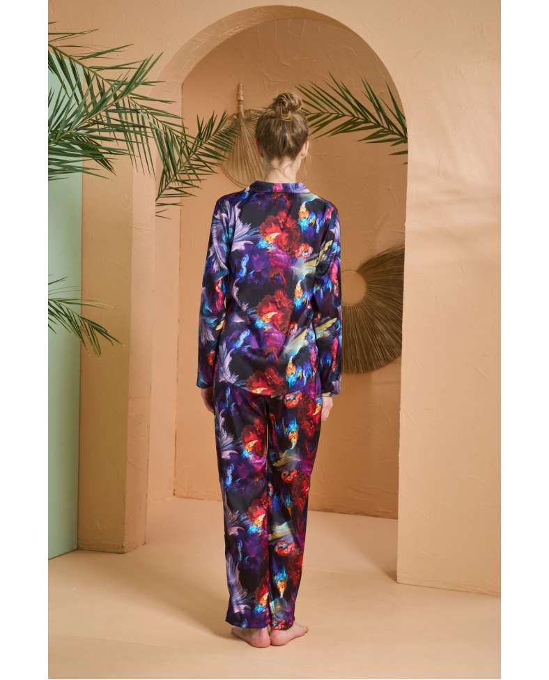 PJS 27079 Kadın Düğmeli Pijama Takımı