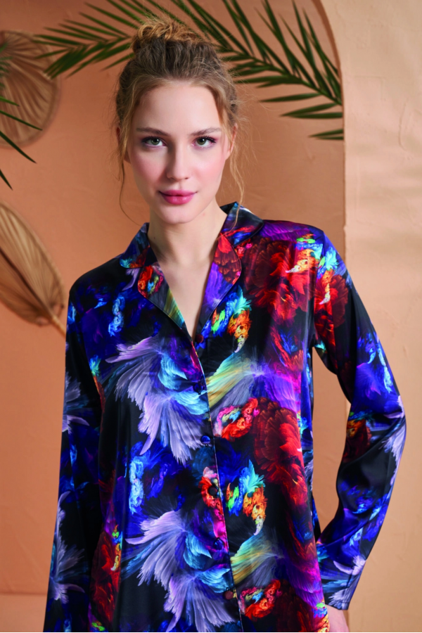 PJS 27079 Kadın Düğmeli Pijama Takımı