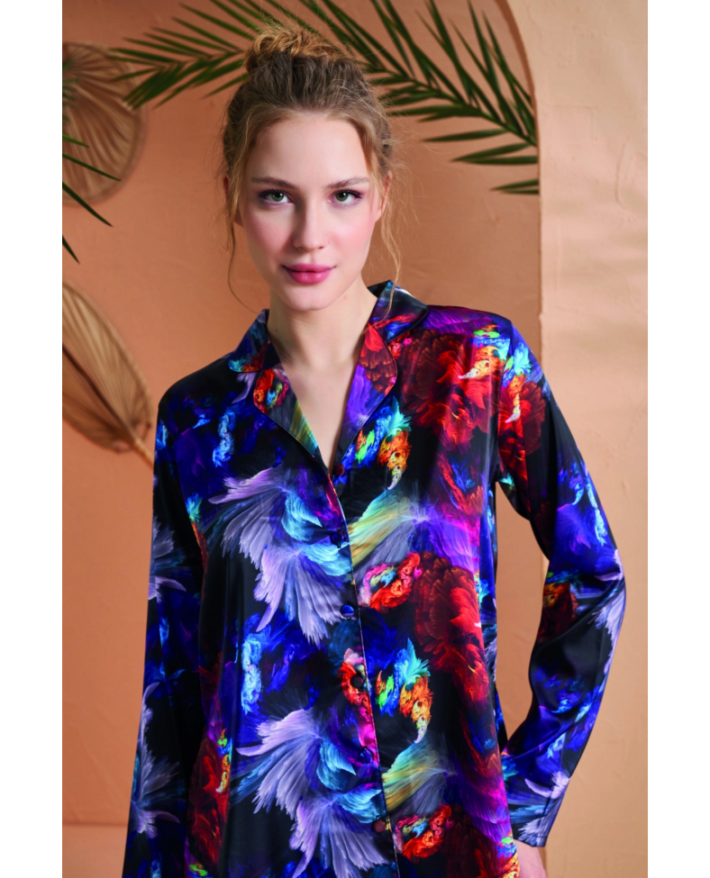 PJS 27079 Kadın Düğmeli Pijama Takımı