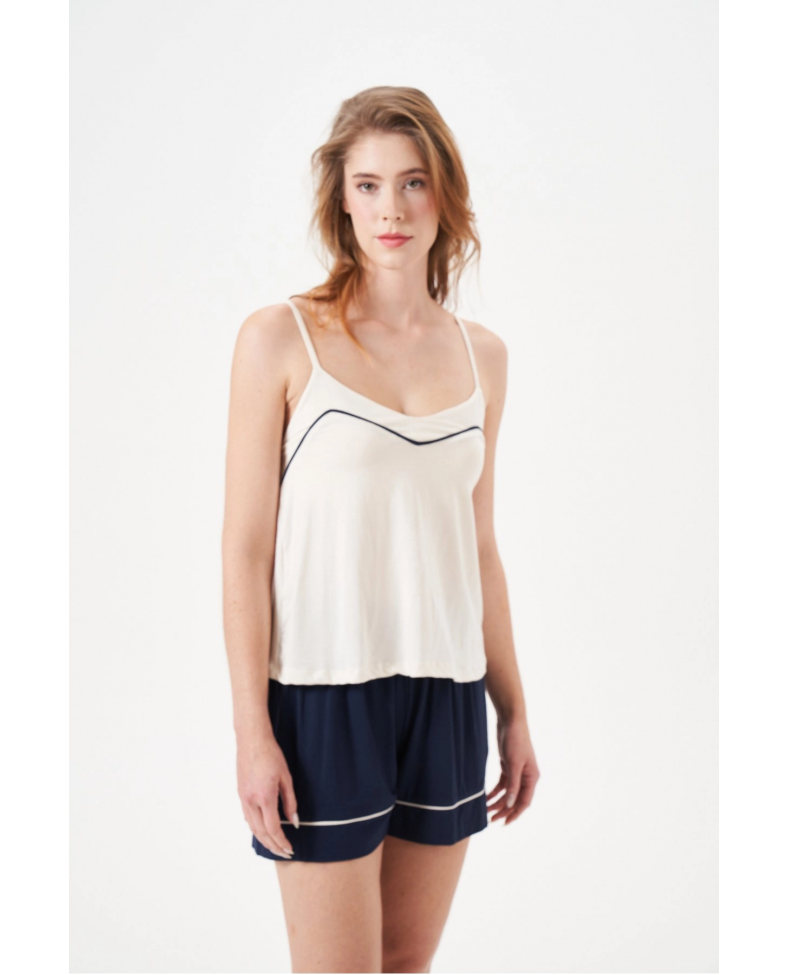 PJS 29021 Kadın İp Askılı Şort Takım