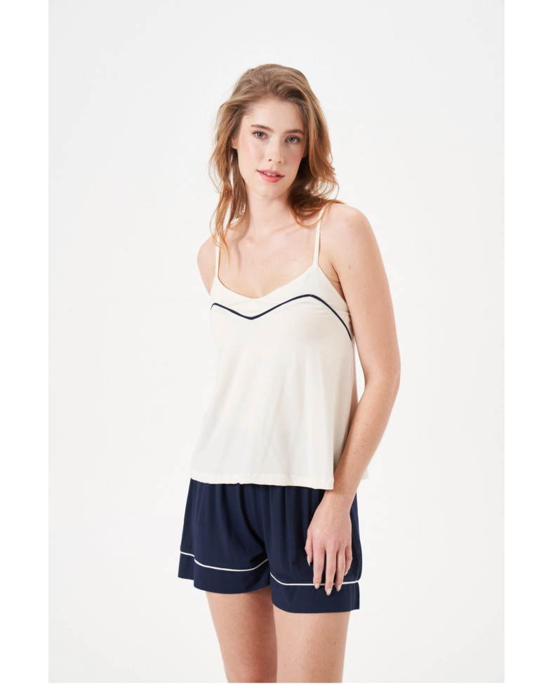 PJS 29021 Kadın İp Askılı Şort Takım