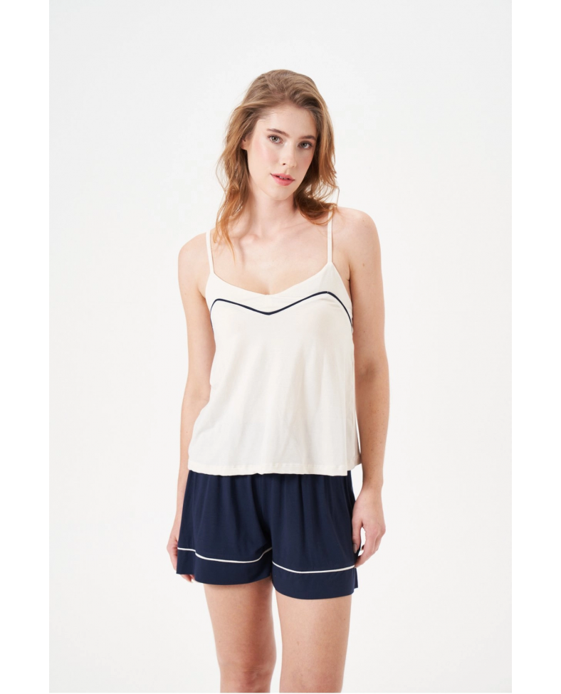 PJS 29021 Kadın İp Askılı Şort Takım