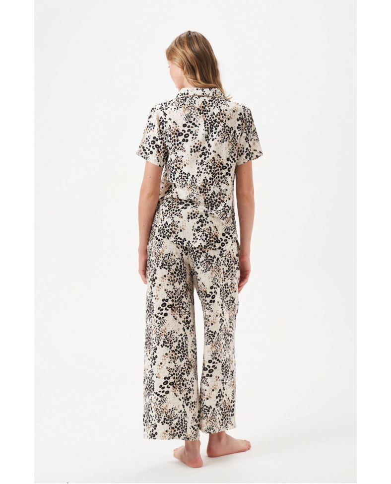 PJS 29049 Kadın Düğmeli Pijama Takım