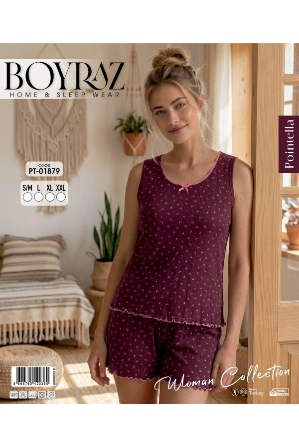 Boyraz PT-01879 Kadın Pointella Şortlu Takım