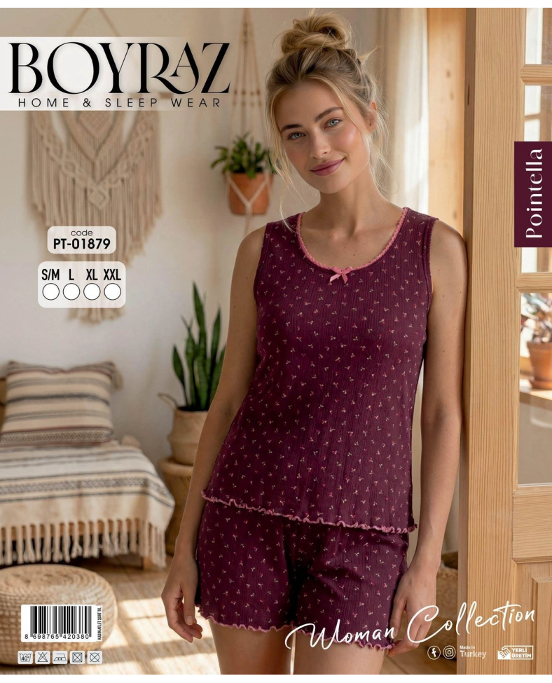 Boyraz PT-01879 Kadın Pointella Şortlu Takım