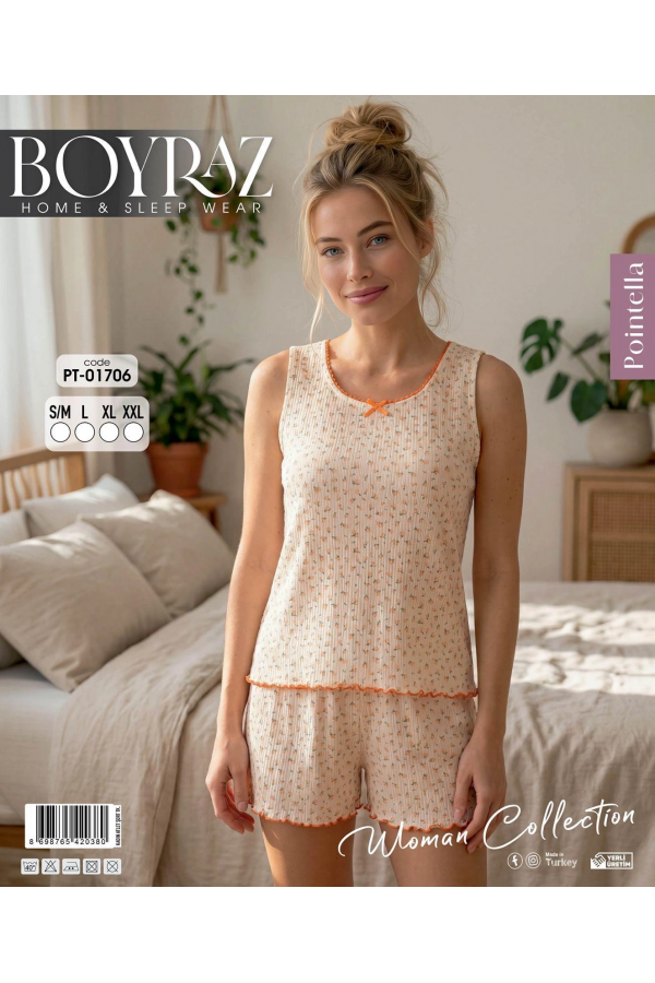 Boyraz PT-01706 Kadın Pointella Şortlu Takım
