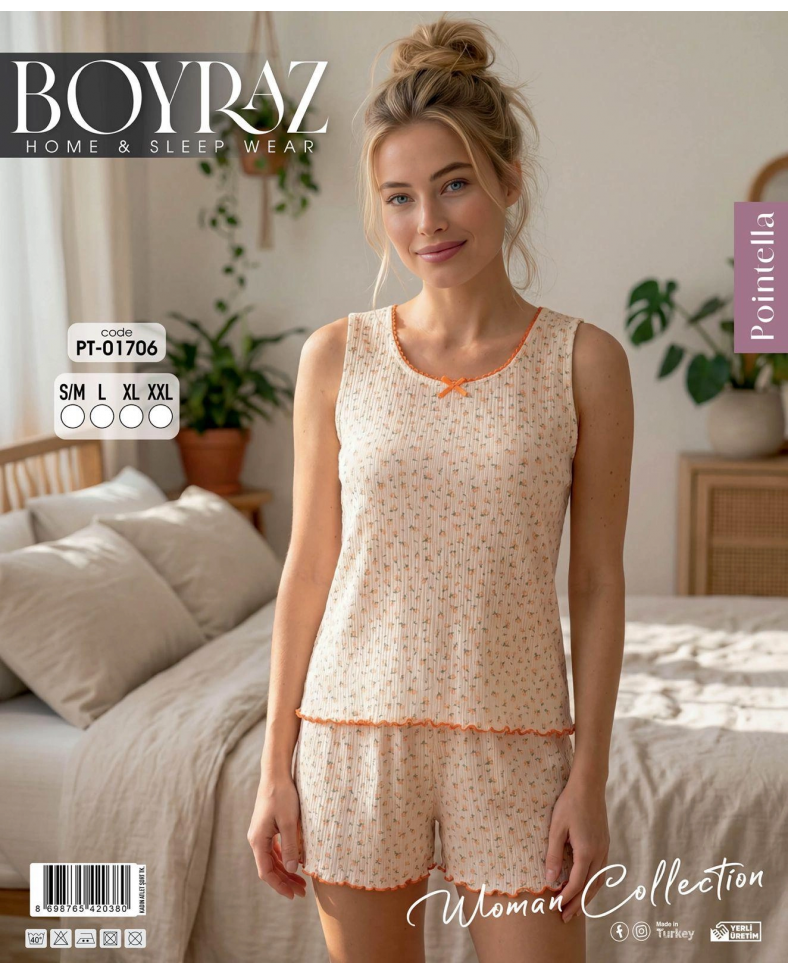 Boyraz PT-01706 Kadın Pointella Şortlu Takım