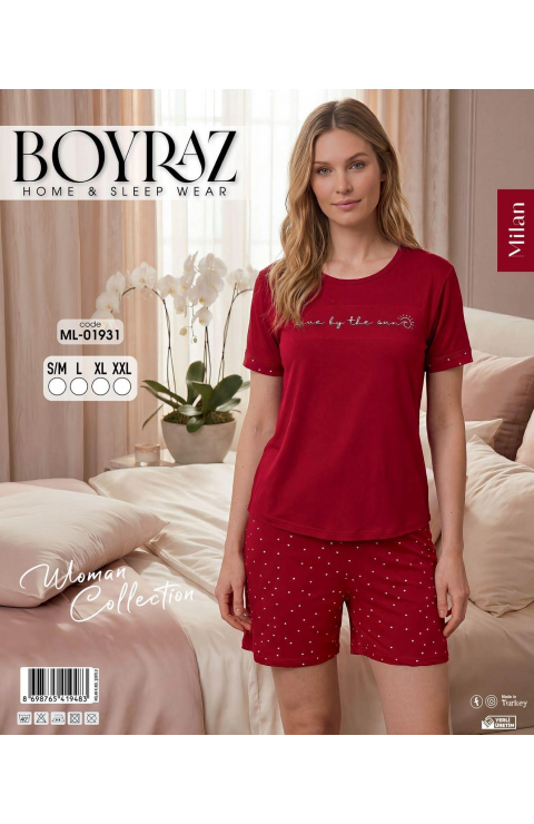 Boyraz ML-01931 Kadın Milan Kısa Kol Şortlu Takım