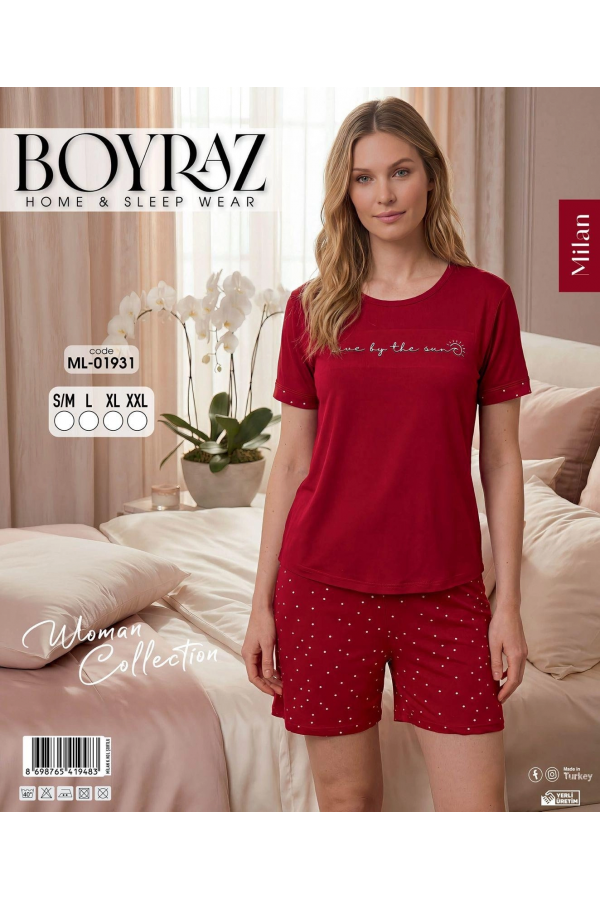 Boyraz ML-01931 Kadın Milan Kısa Kol Şortlu Takım