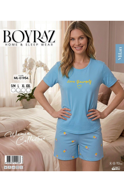 Boyraz ML-01954 Kadın Milan Kısa Kol Şortlu Takım