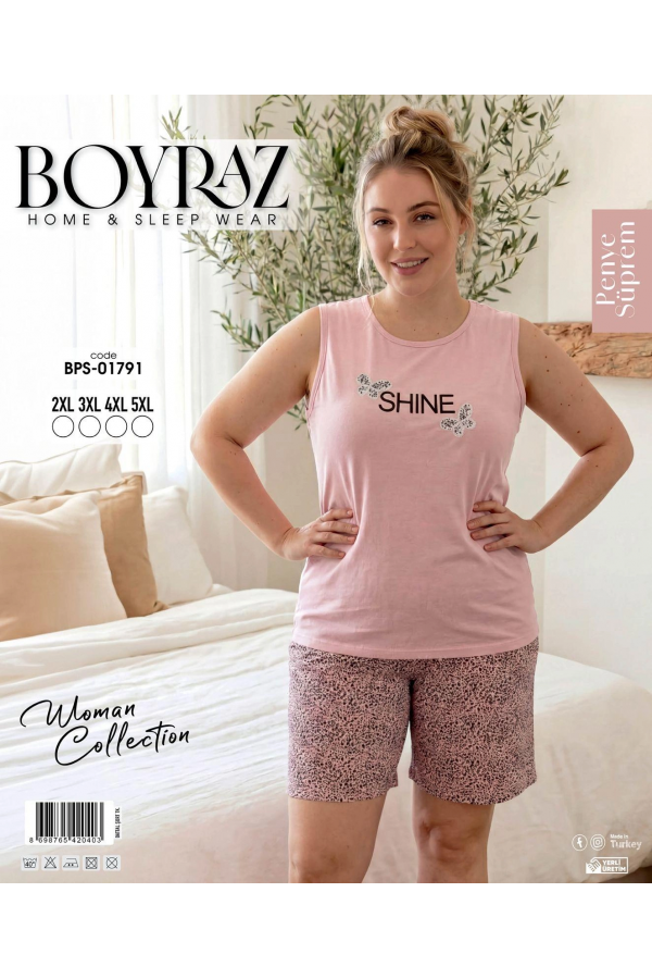 Boyraz BPS-01791 Kadın Battal Şortlu Takım