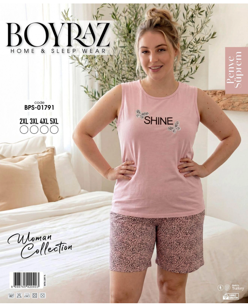 Boyraz BPS-01791 Kadın Battal Şortlu Takım