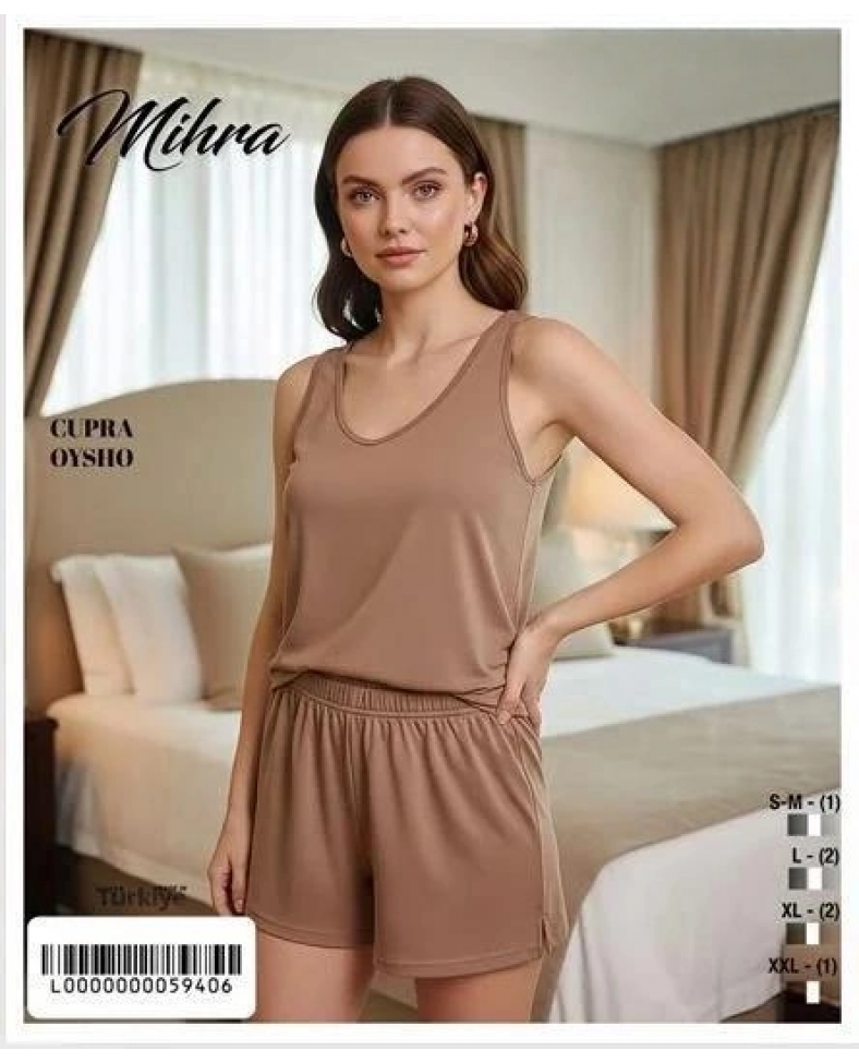 Mihra 20101 Kadın Oysho Askılı Şortlu Takım