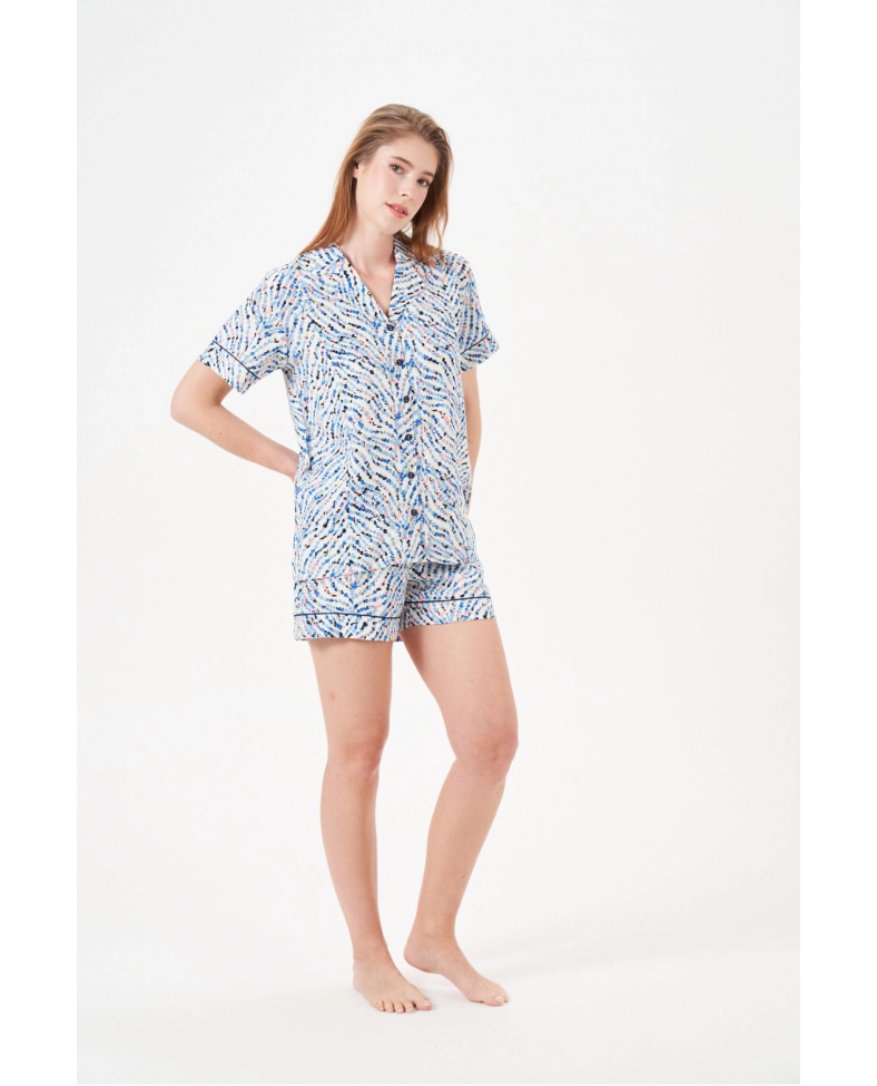 PJS 29012 Kadın Düğmeli Şort Takım