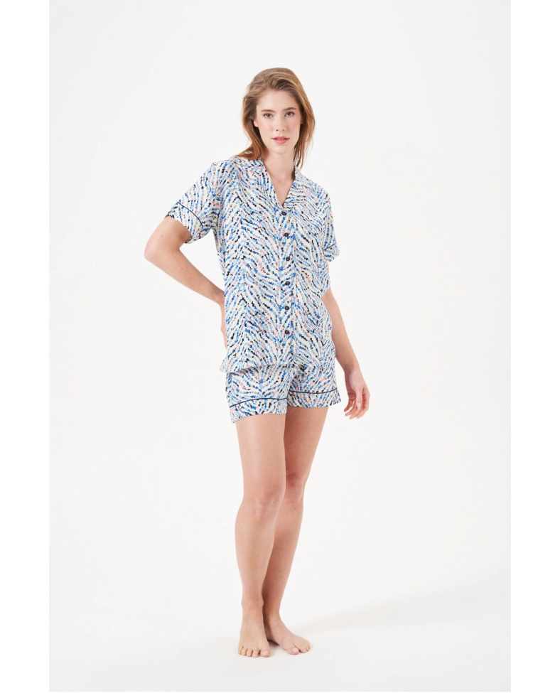 PJS 29012 Kadın Düğmeli Şort Takım