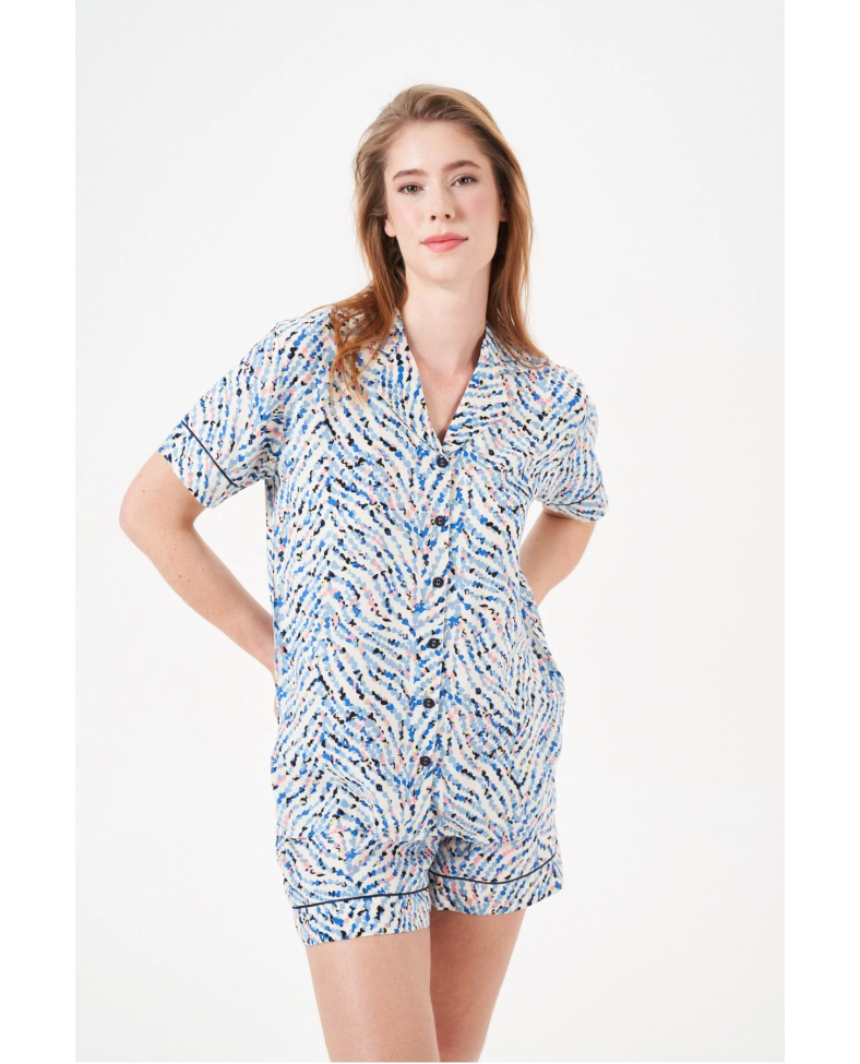 PJS 29012 Kadın Düğmeli Şort Takım