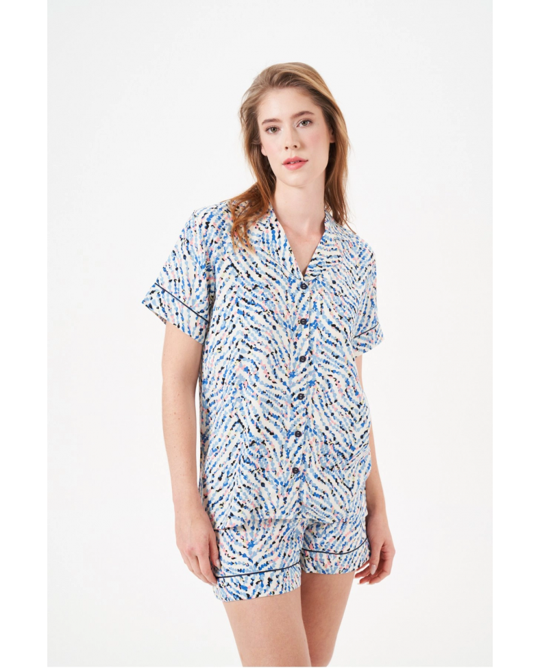 PJS 29012 Kadın Düğmeli Şort Takım