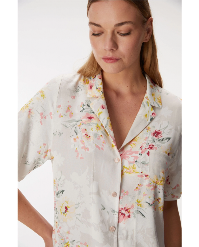 Anıl 11355 Kadın Kısa Kol Gömlek ve Şort Takım