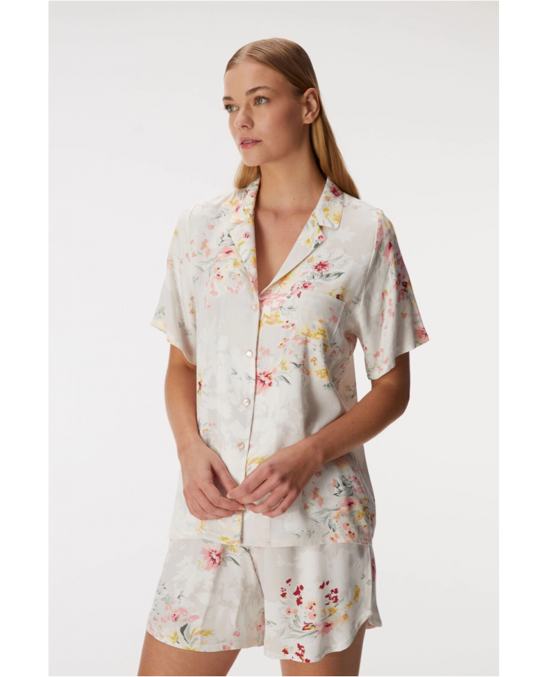 Anıl 11355 Kadın Kısa Kol Gömlek ve Şort Takım