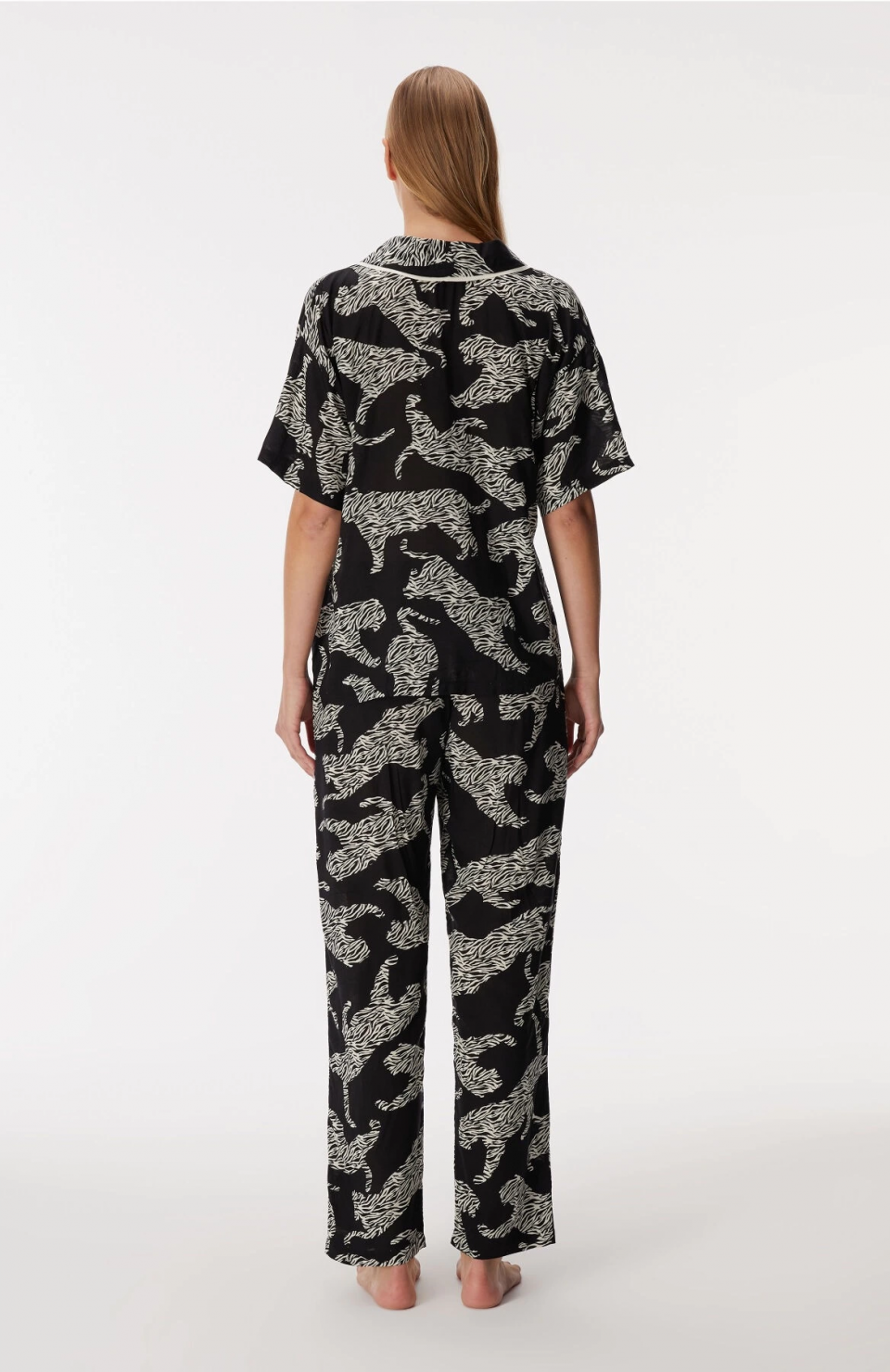 Anıl 11389 Bayan Kısa Kol Gömlek ve Pantolon Takım