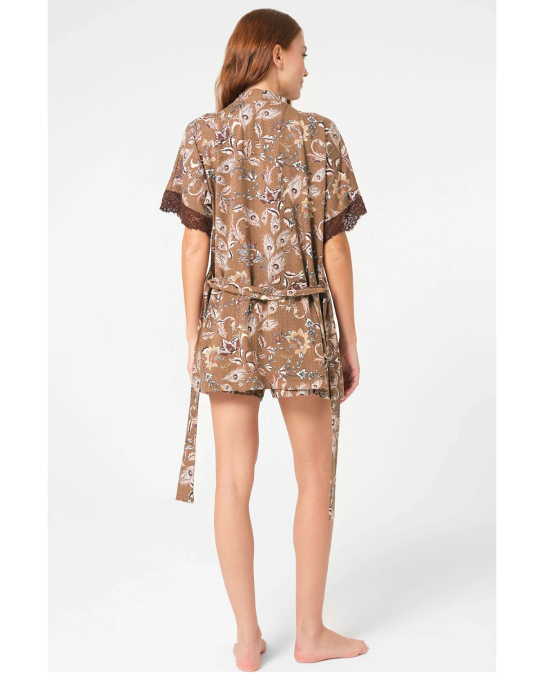 Anıl 5799 Bayan Sabahlık, Bralet Ve Şort Takım