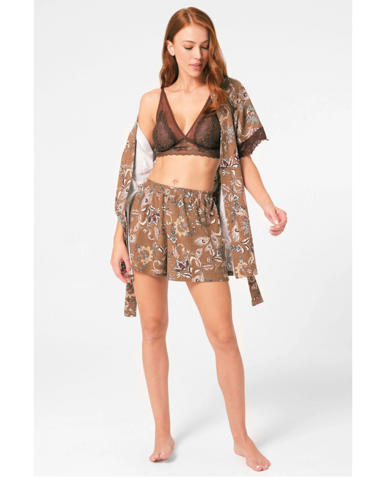 Anıl 5799 Bayan Sabahlık, Bralet Ve Şort Takım