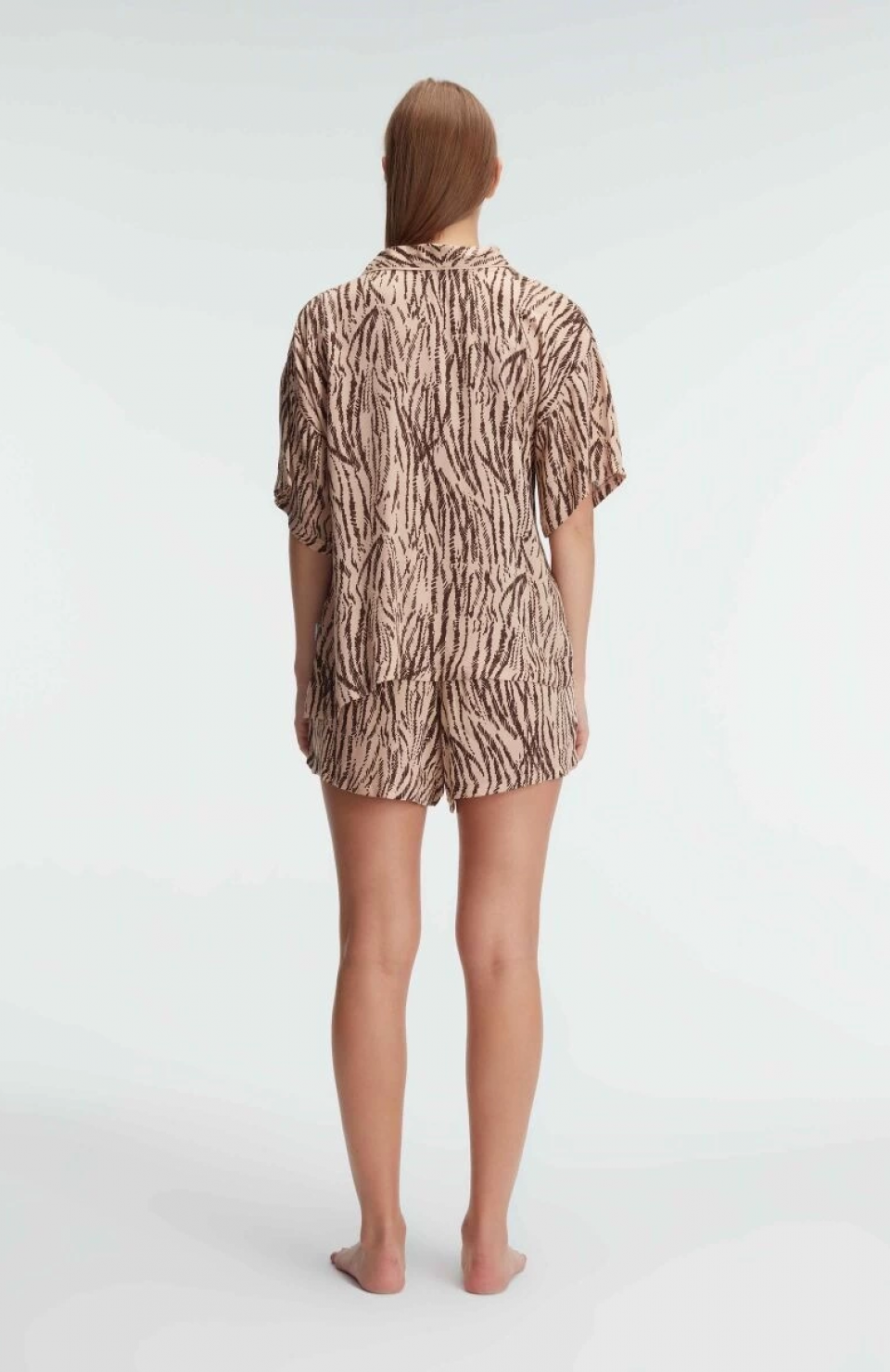 Anıl 9898 Kadın Kısa Kol Viskon Kumaş Desenli Pijama Takımı