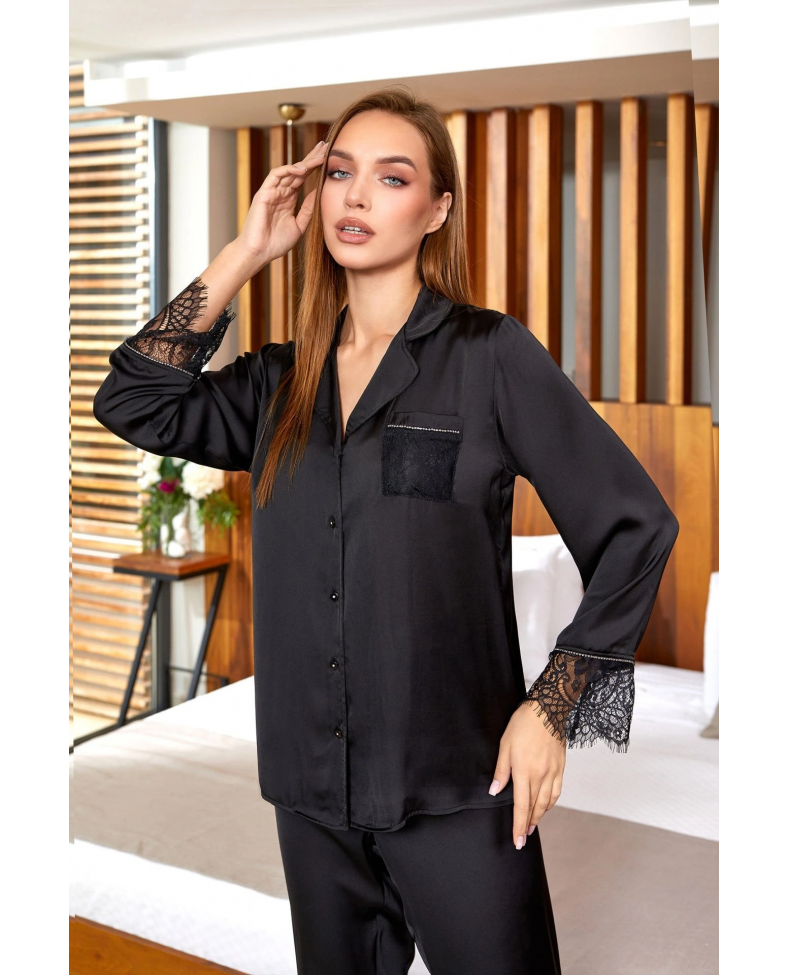 Aqua 26358 Saten Dantelli Gömlek Pijama Takımı