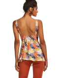 Argento 0551-9165 Yaprak Desenli Yarı Kapalı Taytlı Tankini