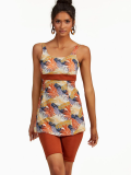 Argento 0551-9165 Yaprak Desenli Yarı Kapalı Taytlı Tankini