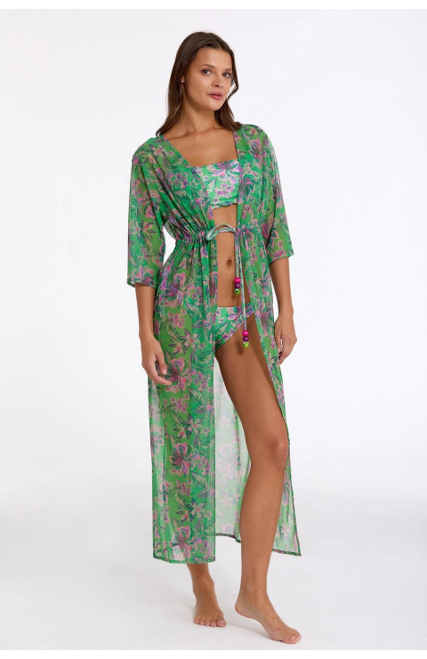 Argento 2106-3014 Kadın Önü Açık Uzun Kaftan
