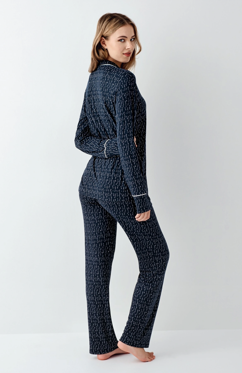 Arnetta 3430-S Kadın Gömlek Yaka Pijama Takımı