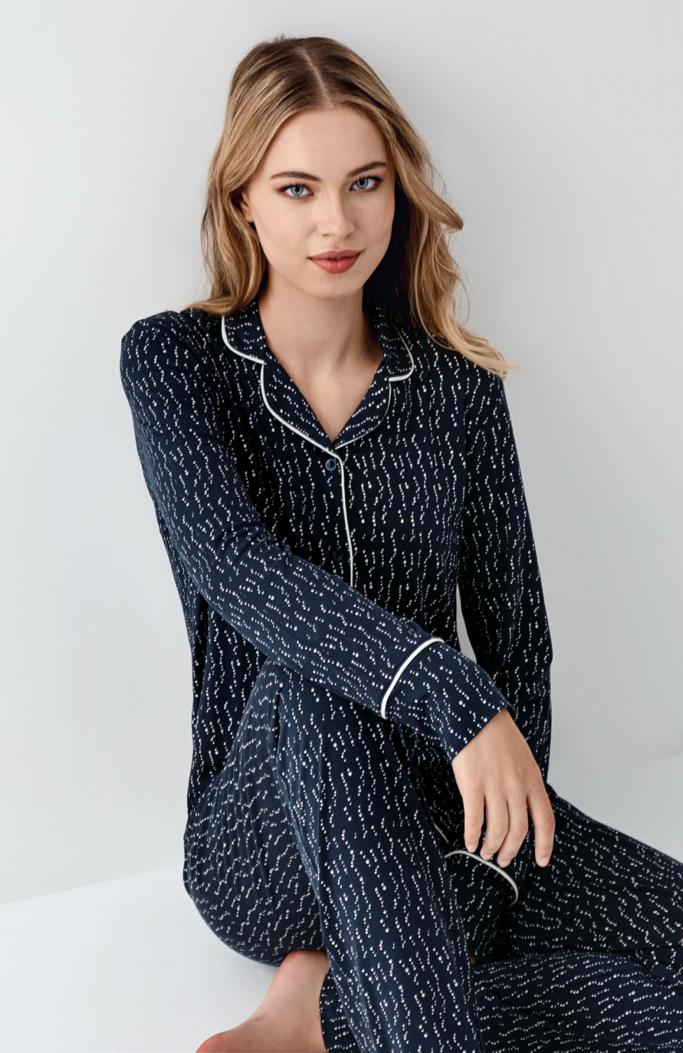 Arnetta 3430-S Kadın Gömlek Yaka Pijama Takımı