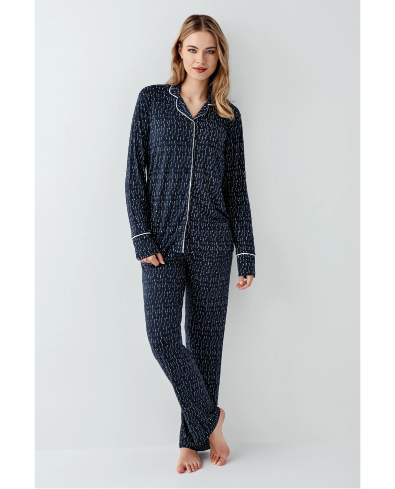 Arnetta 3430-S Kadın Gömlek Yaka Pijama Takımı