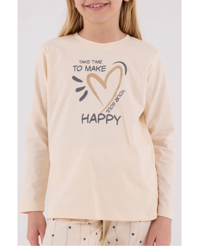 Arnetta 3434-G Kız Çocuk Uzun Kol Pijama Takım