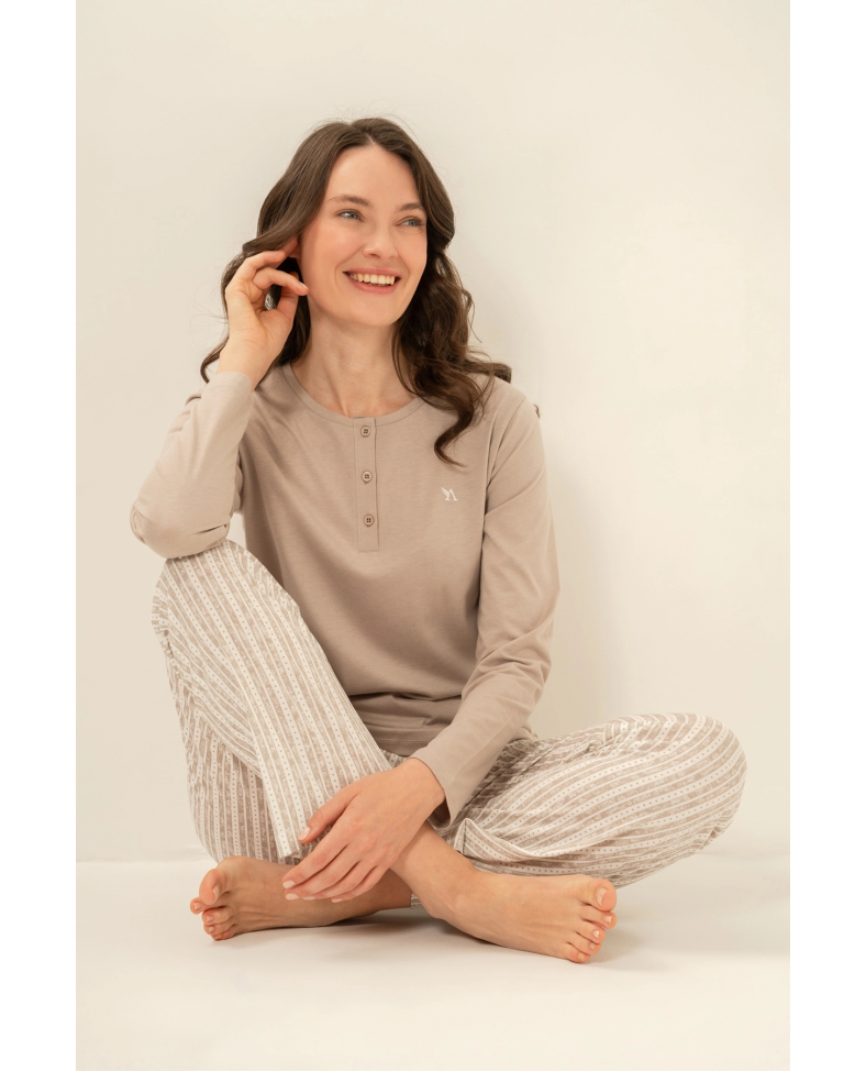 Arnetta 3779-x  Kadın Uzun Kollu Pijama Takım