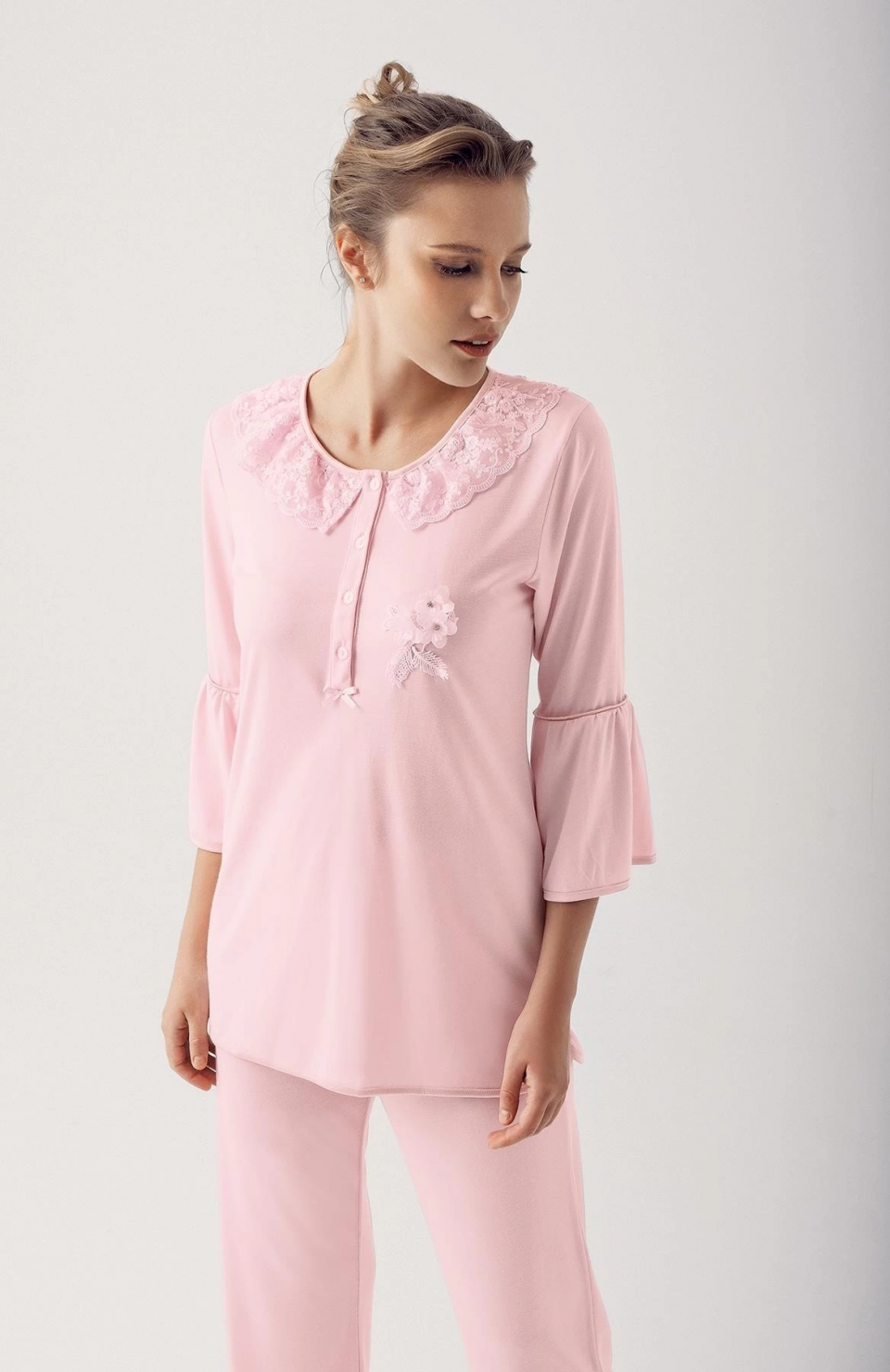 Artış 14200 Bayan Uzun  Kol Pijama Takımı