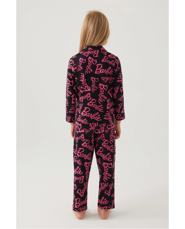 Barbie 1767-3 Kız Çocuk Gömlek Pijama Takımı