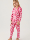 Barbie 1767-G Kız Çocuk Garson Gömlek Pijama Takımı