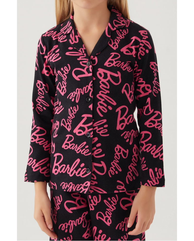 Barbie 1767-G Kız Çocuk Garson Gömlek Pijama Takımı Somersan Giyim | Kadın, Erkek ve Çocuk Moda