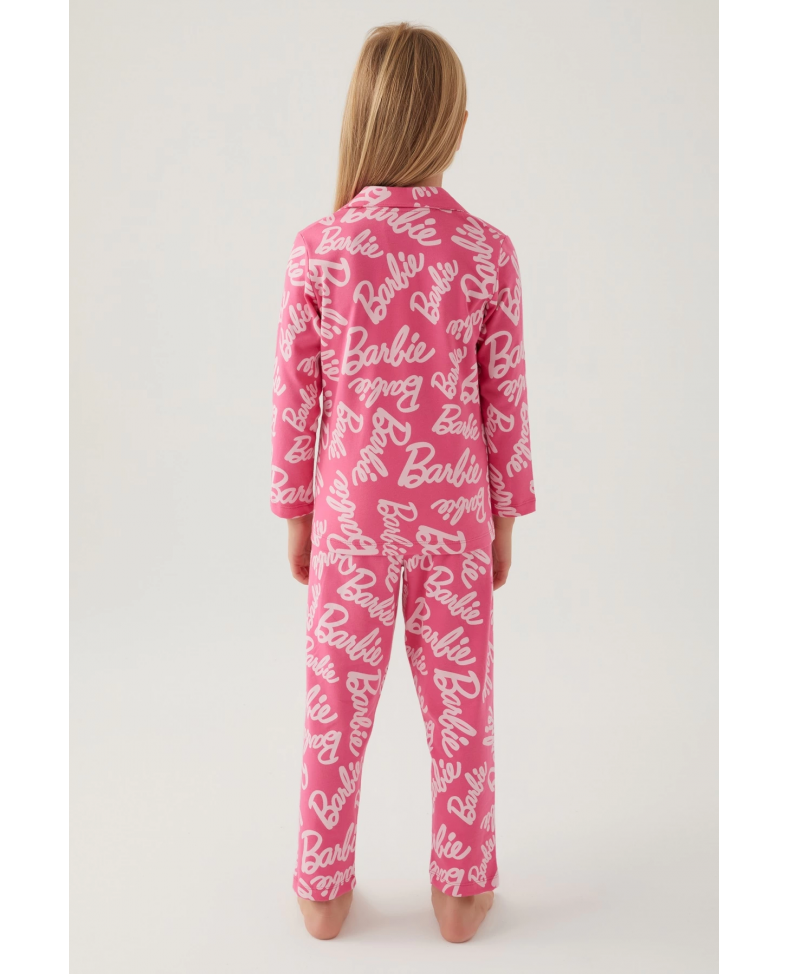 Barbie 1767-G Kız Çocuk Garson Gömlek Pijama Takımı