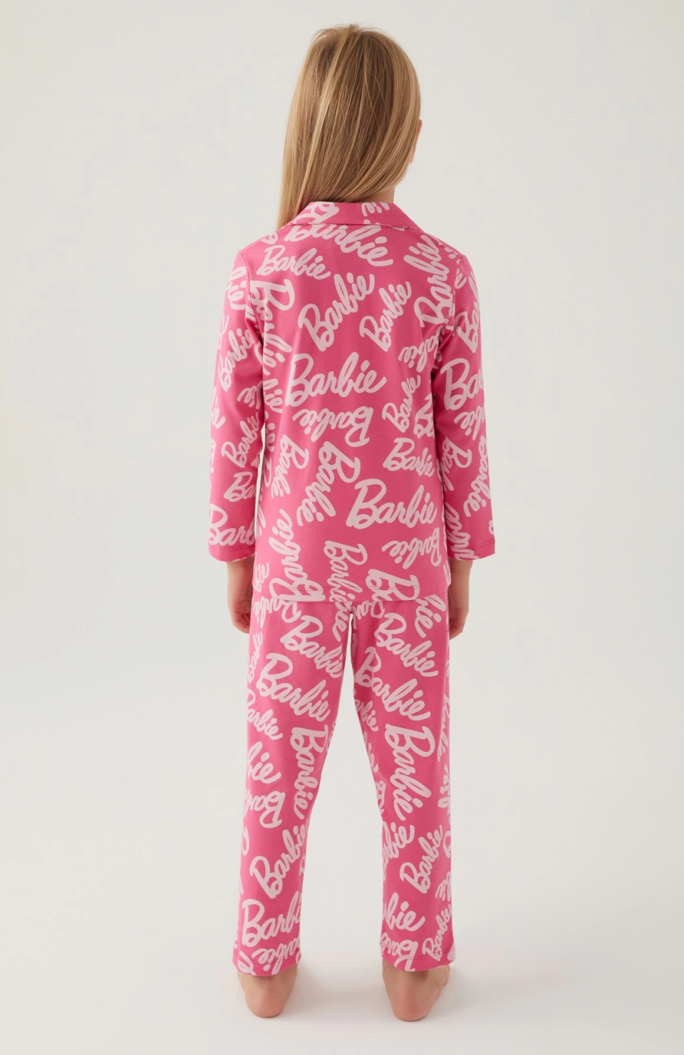 Barbie 1767-G Kız Çocuk Garson Gömlek Pijama Takımı