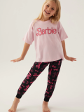 Barbie L1704-3 Kız Çocuk Kısa Kol Pijama Takımı