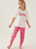 Barbie L1704-3 Kız Çocuk Kısa Kol Pijama Takımı