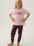 Barbie L1704-3 Kız Çocuk Kısa Kol Pijama Takımı