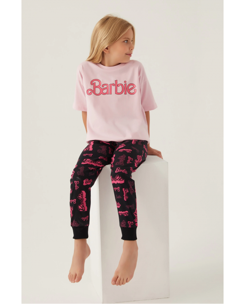 Barbie L1704-G Kız Çocuk Kısa Kol Pijama Takımı