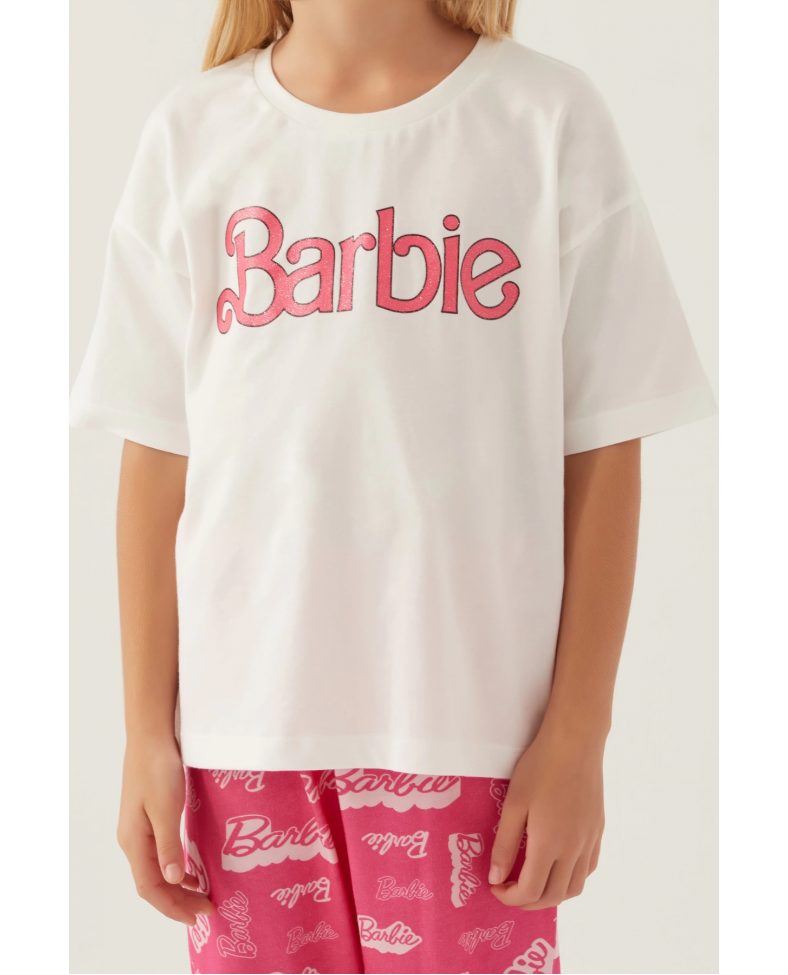 Barbie L1704-G Kız Çocuk Kısa Kol Pijama Takımı
