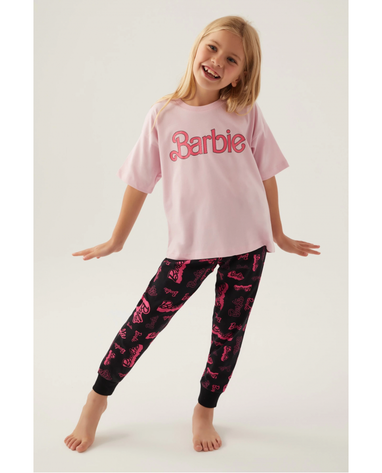 Barbie L1704-G Kız Çocuk Kısa Kol Pijama Takımı