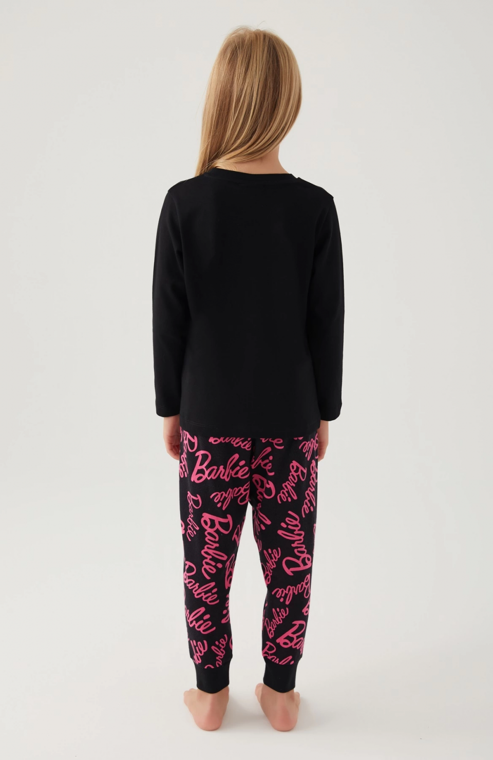 Barbie L1766-3 Kız Çocuk Uzun Kol Pijama Takımı