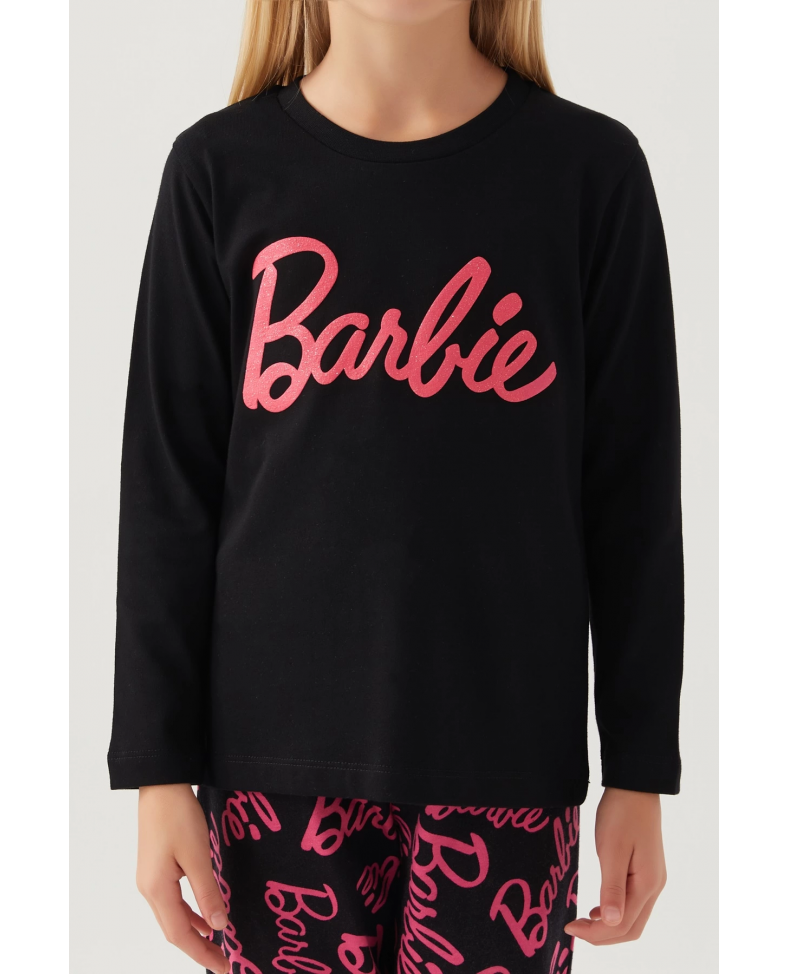 Barbie L1766-3 Kız Çocuk Uzun Kol Pijama Takımı Somersan Giyim | Kadın, Erkek ve Çocuk Moda